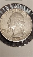 1962 D silver quarter