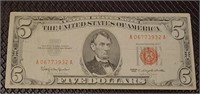 5.001963 $5 red seal bill