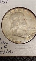1951 silver half dollar