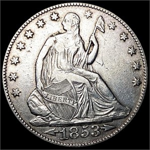 1853-O A & R Seated Liberty Half Dollar NEARLY