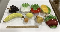 Glass fruit w/ vegetables bowls