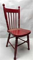 Antique Small Wood Kids Chair painted red