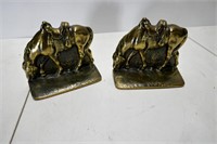 Pair Brass Bookends 5"W