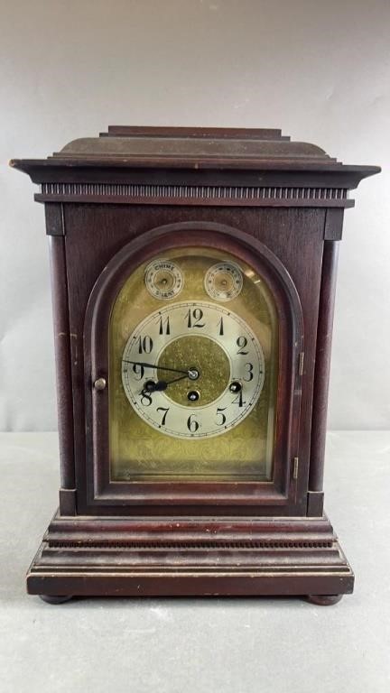 Vtg German D.R.P.a. 140 Mahogany Mantle Clock