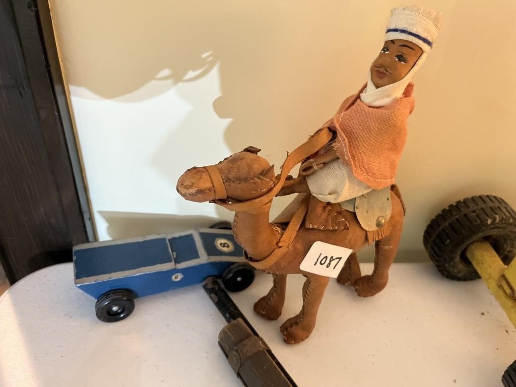 Leather Camel with wise man rider and #8 wooden