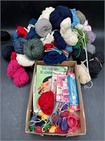 Knitting- Needles, Patterns, Various Yarn