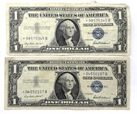 (2) Star Series 1957 Silver Certificate Dollar