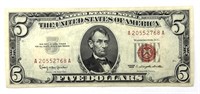 Series 1963 Five Dollar Bill Red Seal