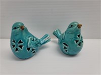 Pair of Ornate Ceramic Bird Figurines