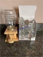 Mason Jar candy Dispenser and Mini Jars