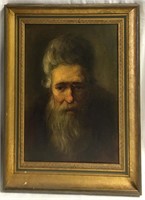 Artist Signed Oil On Canvas Portrait
