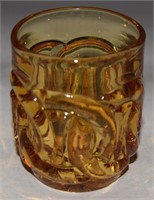 RARE LG Wright Amber Glass Wedding Ring Cup