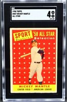 Graded Topps 1958 Mickey Mantle All Star card
