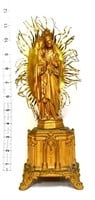 Vintage 11in gold tone religious figural statue