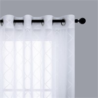 White Sheer Curtains 84 Inch 2 panels
