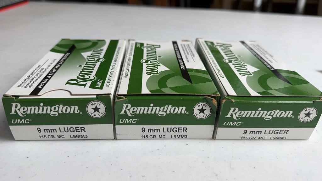 150 rds Remington 9mm Luger 115 gr MC