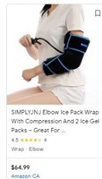 Elbow Ice Pack With Compression And 2 Ice Gel