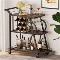 Aubtik Rustic Bar Cart for The Home, Home Bar Serv