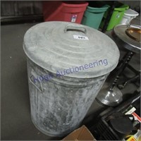 Galvanized trash can w/ lid