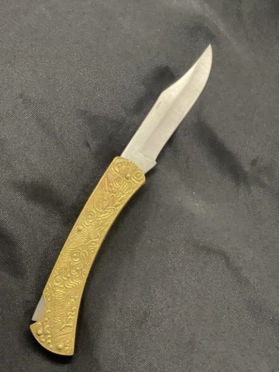 Vintage Japanese brass  folding knife