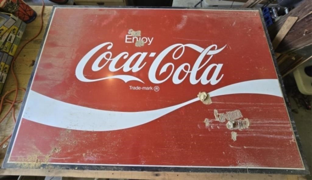 Large Metal Enjoy Coca Cola Advertising Sign