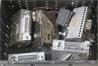 Crate with 6 vintage Chev car radios