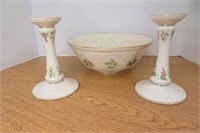 Lenox Bowl & Candle Holder Set