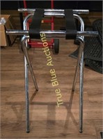 2 Folding Metal Tray Stands 32"
