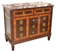 SPANISH NEOCLASSICAL MARBLE-TOP MAHOGANY COMMODE
