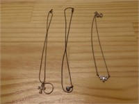 (3)Sterling necklace & pendant.