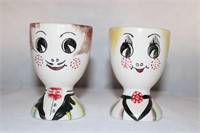 3 1/4 IN - 1959 LEGO JAPAN CERAMIC HEAD EGG CUPS