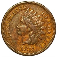 1875 Indian Head Penny ABOUT UNCIRCULATED