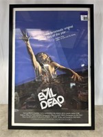 The Evil Dead framed movie poster, appears to be