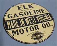 Modern tin Elk oil sign. Measures: 7.75" Tall.