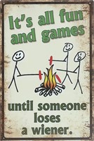 All Fun & Games Tin Sign