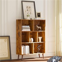 YMYNY Open Cube Bookshelf, Wooden Bookcase Storage