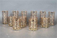 Culver MCM Bamboo/Greek Low/High Ball Glassware