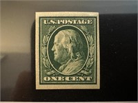 #343 MINT LH SPCL IMPERF 1908 FRANKLIN ISS STAMP