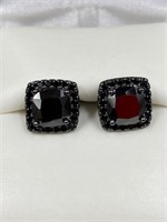 2.00 TCW Cushion Cut Black Onyx Black Earrings