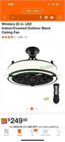 Indoor covered outdoor ceiling fan