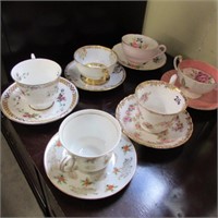 6 - CHINA CUPS / SAUCERS