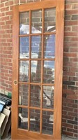 15 glass pane door, hinges attached, 30x80