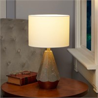 18" Rustic Prism Table Lamp With Gold Accent