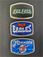 Bee Gees, Frampton, Eagles Belt Buckles (3)