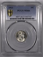 1911-P Barber Dime PCGS Gold Shield MS66 WOW!