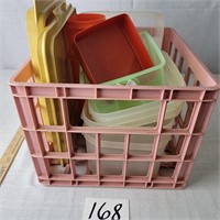 Crate Full of Misc Tupperware Containers- No Lids