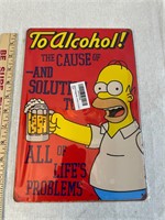 12" Sign Homer Simpson Tribute to Alcohol