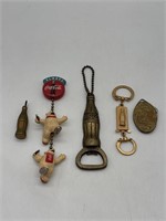Vintage Set of Coca-Cola Keychains