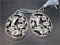 2 PEWTER HUMMINGBIRD ORNAMENTS