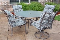 Metal Frame Poolside Table with Inset